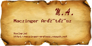 Maczinger Arétász névjegykártya